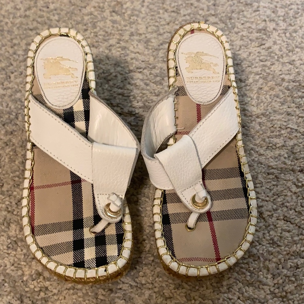 Burberry wedge leather espadrilles size 35